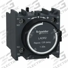 SCHNEIDER ELECTRIC IEC Timer Module: Off Delay, 1 sec – 30 sec, 1NO/1NC (MPN LADR2). Key specifications — Maximum Voltage Rating: 690V AC; Mounting: Front; Brand: SCHNEIDER; Compatible with Series: TeSys Deca.