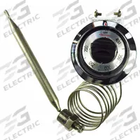 Electric Thermostat: 200°F to 375°F Temp Range, 200 to 375 Dial, 36 in Capillary, 5V DC (MPN 5300-406). Key specifications — Input Voltage: 5V DC; Manufacturer Part Number: 5300-406; Product Type: Electric Thermostat; Brand: ROBERTSHAW.