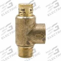 WATTS Calibrated Adjustable Relief Valve: MNPT x FNPT, 3/4 in x 1/2 in, Brass, 0°F to 180°F (MPN 3/4 LF 530-C STD). Key specifications — Brand: WATTS.