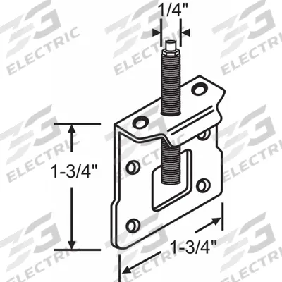 APPROVED VENDOR Closet Door Pivot Bracket: 1 3/4 in Wd - Hanging Door Pivots
