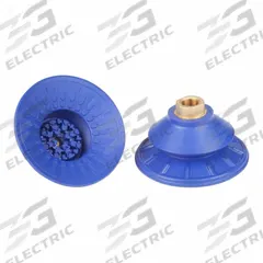 SCHMALZ Vacuum Pad Assembly: Bellows, 1.5 Folds, 3/8 in NPT, 110 mm Pad Dia, NBR, Blue, 60 A, SAB (MPN 10.01.06.01974). Key specifications — attr1019101: 10.01.06.01974; attr1019103: SCHMALZ; attr1019107: 60 A.