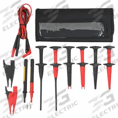 FLUKE Test Lead Kit: CAT III 1000V/CAT IV 600V, Alligator Clip/Hook Clip/Pincer Clip/Std Probe (MPN Fluke-TLK-225). Key specifications — Brand: FLUKE.