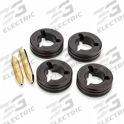 MILLER ELECTRIC Drive Roll & Inlet/Intermediate Guide Kit: 4-Roll, 3/64 in, V-Knurl - 4-Roll Kits with Inlet & Intermediate Guides for Miller