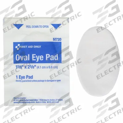 FIRST AID ONLY Eye Pads: 2 5/8 in Dressing Lg, 1 1/2 in Dressing Wd, Cotton