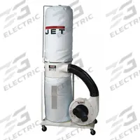 JET Wood Dust Collector: Single-Stage, 230/460V AC, 1,200 cfm (MPN 710703K). Key specifications — attr952404: JET; attr1018713: 96% of 30 micron particles; attr979886: Bag; attr979899: 80 dBA.