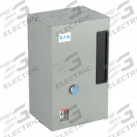 EATON NEMA Magnetic Motor Starter: Non-Reversing, 3 Poles, NEMA Size 0, 18 A, 120V AC Coil (MPN ECN0501AAA-R63/C). Key specifications — attr211388: EATON; attr951451: 1NO/1NC; attr951453: 110/120V AC; attr951489: Three; attr984425: 1NO/1NC; attr984429: Pilot Light; attr997361: None (Not Applicable to Electronic Overloads).