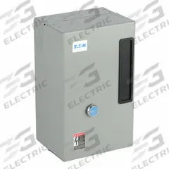 EATON NEMA Magnetic Motor Starter: Non-Reversing, 3 Poles, NEMA Size 0, 18 A, 120V AC Coil (MPN ECN0501AAA-R63/C). Key specifications — attr211388: EATON; attr951451: 1NO/1NC; attr951453: 110/120V AC; attr951489: Three; attr984425: 1NO/1NC; attr984429: Pilot Light; attr997361: None (Not Applicable to Electronic Overloads).