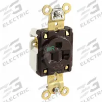 HUBBELL Receptacle: Single, 5-20, Brown, 125V AC, 20 A, 2 Pole / 3 Wire (MPN HBL5361WR)
