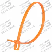 RETYZ Releasable Cable Tie: Fluorescent Orange, 6 in Lg, Max. 1 1/2 in Bundle Dia., 100 PK (MPN VRT-S06FO-TA). Key specifications — Outdoor Use: No; Color: Fluorescent Orange; Brand: RETYZ; Pack: Large Pack.