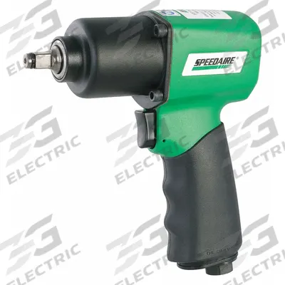 SPEEDAIRE Air Impact Wrench: Full-Size, 3/8 in Drive, Pistol-Grip, Square, Std - Pistol-Grip Air-Powered Impact Wrenches with Standard Anvils