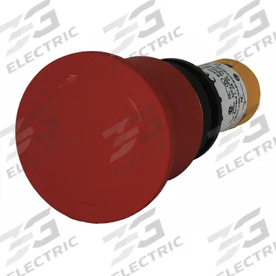 EATON Emergency Stop Push Button: Non-Illuminated, Mushroom Head Profile, Non-Metallic - Mushroom-Head Push Buttons