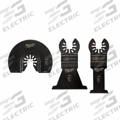 MILWAUKEE Oscillating Tool Blade Set: 3 Blades, Round/Straight - Open-Back Universal OIS Mounted Sets