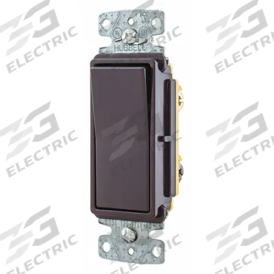 BRYANT Wall Switch: Rocker Switch, 3-Way, Maintained, Brown, 120V AC - Rocker Wall Switches