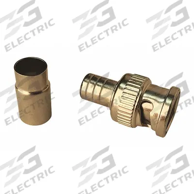 VITEK Coaxial Crimp Connector: Male, Connector, Silver, Crimp-On, RG-6, 1 GHz Max Freq - BNC Coaxial Connectors