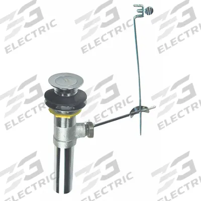 AMERICAN STANDARD Drain Assembly: Brass, Chrome, 1 3/4 in Overall Dia, Slip - Sink Drains with Lever-Activated Stopper