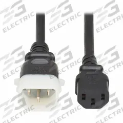 EATON Power Cord: 4 ft Lg, 3/18, Non-NEMA Plug, C14 Plug, Non-NEMA Receptacle, C13 Receptacle, PVC (MPN P004-E04). Key specifications — Brand: EATON; Jacket Material: PVC.