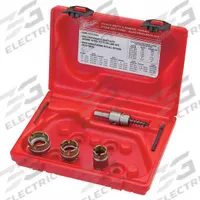 MILWAUKEE Hole Cutter Kit: 5 Pieces, 1/8 in Max. Cutting Dp, High Speed Steel, Not Impact Rated (MPN 49-22-8300). Key specifications — attr1098245: MILWAUKEE; attr1098234: High Speed Steel.
