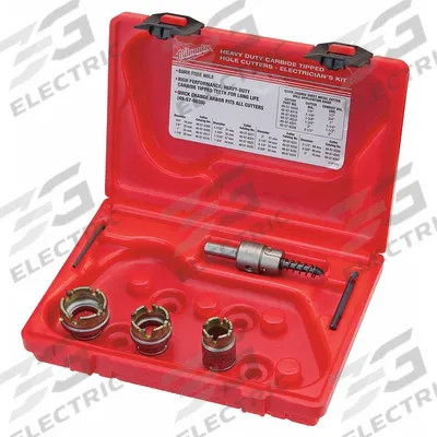 MILWAUKEE Hole Cutter Kit: 5 Pieces, 1/8 in Max. Cutting Dp, High Speed Steel - Metal-Cutting Hole Cutter Kits