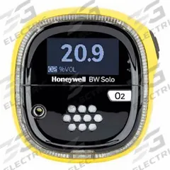 HONEYWELL Single-Gas Detector: High 23.5%/Low 19.5% Alarm Setting, IP68, HONEYWELL BW BW Solo, BW (MPN BWS1-XL-Y). Key specifications — Gas Detected: Ethylene Oxide; Housing Color: Yellow; Battery Chemistry: Lithium; Communication Protocol: Bluetooth.