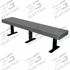 ULTRASITE Outdoor Bench: Trailside, 48 in Overall Lg, 17 1/4 in Overall Ht, Gray, Black, In-Ground (MPN PB 4GRATRAING). Key specifications — Manufacturer Part Number: PB 4GRATRAING; Brand: ULTRASITE; Frame Color: Black; Product Type: Outdoor Bench; Seat Color: Gray; Series: Trailside.