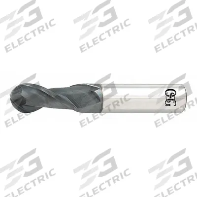 OSG Ball End Mill: Carbide, TiAlN Coated, 2 Flute, 1" Mill Dia, 1-1/2" LOC - Carbide Ball End Mills for Stainless Steel & Super Alloys