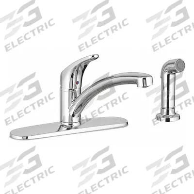 AMERICAN STANDARD Low Arc Kitchen Faucet: Colony Pro, Cast Brass, Single-Post, Deck, Chrome - Single-Post Kitchen Faucets