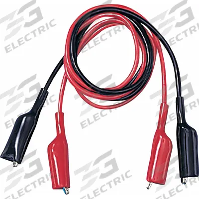 FIELDPIECE Test Leads: Black/Red Electrical Current Color, Alligator Clip, 3 1/2 ft Lg - Test Leads with Clips