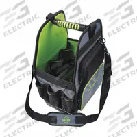 GREENLEE Tool Bag: 11 in W x 11 in D x 18 in H, Black, Polyester, 32 Pockets, 29 Inside Pockets (MPN 0158-29). Key specifications — Color: Black; Brand: GREENLEE; Material: Polyester.