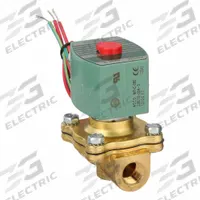 REDHAT Solenoid Valve: 2-Way, Normally Closed, 3/8 in Pipe Size, 12V DC, Watertight, High Flow (MPN 8210G093LF 12/DC). Key specifications — Pipe Size: 3/8 in; Voltage: 12V DC; Brand: REDHAT; Coil Enclosure: Watertight.