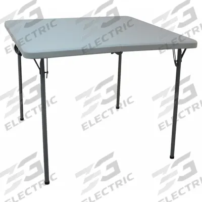 APPROVED VENDOR Folding Table: Square Table Shape, Gray Tabletop, 36 in Dp, 36 in Wd, 28 in - Bi-Fold Folding Tables