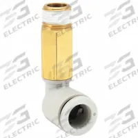 SMC Push-Fit Elbow Fitting: 16 mm OD x 3/8 in Pipe Size, Push-to-Connect x BSPT, Brass, White (MPN KQ2W16-03AS). Key specifications — Brand: SMC; Thread Size A: 3/8".