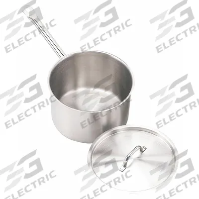 CRESTWARE Sauce Pan w/Cover: 5 qt Capacity, Stainless Steel, Welded, Silver - Sauce Pans with Covers