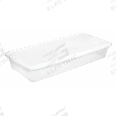STERILITE Storage Tote: 10.3 gal, 29 3/8 in x 18 in x 6 in, Clear Body, White Lid - Clearview Totes with Latch-On Lids