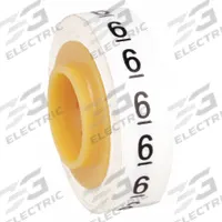 3M Wire Marker Tape Refill: 6, Black on White, 576 Labels, Polyester Film, -40°F to 250°F (MPN SDR-6). Key specifications — Legend: 6; Label Material: Polyester Film; Brand: 3M; Color: Black on White.