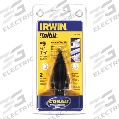 IRWIN Step Drill Bit: 7/8" to 1-1/8", Black Oxide Cobalt - Cobalt Step Drill Bits