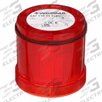 WERMA Tower Light Module: Flashing/Steady, 24V AC/24V DC, Red, 70 mm Overall Dia, 66 mm Overall Ht (MPN 64711075). Key specifications — Brand: WERMA; Compatible with Series: KombiSIGN 72; Lens Color: Red; Operating Voltage: 24V AC; Manufacturer Part Number: 64711075.