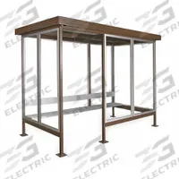 Smoking Shelter: Assembled, 4 Sides, 72 in x 120 in x 94 in, Steel, Brown, Includes Lighting (MPN SMK106BE Style B). Key specifications — Brand: PORTA-KING; Frame Material: Steel; Finish: Two - Part Polyurethane.