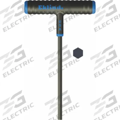 EKLIND Hex Key: 0 Ball Ends, 10 mm Tip Size, Metric, Long, Steel, Black Oxide - T-Shaped Hex Keys