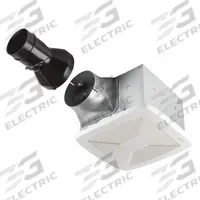 Bathroom Fan: Ceiling, 110 cfm Max, 0.6 sones, 1 Speed, Round Duct (MPN RB110). Key specifications — Brand: BROAN; Nameplate Voltage: 120V AC; Sensor Type: None; Duct Shape: Round; Heater: Without Heater; Mounting Location: Ceiling; Mounting Type: Frame Screws; Number of Speeds: 1.