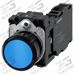 SIEMENS Flush Push Button Operator: Non-Illuminated, Flush Profile, Non-Metallic, 22 mm, 1NO/1NC (MPN 3SU1100-0AB50-1FA0). Key specifications — Brand: SIEMENS; Action: Momentary; Series: 3SU; Push Button Material Type: Non-Metallic.
