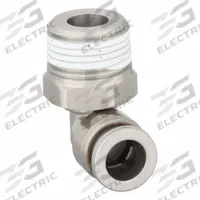 SMC Push-Fit Elbow Fitting: 8 mm OD x 3/8 in OD Size, Push-to-Connect x BSPT, Stainless Steel (MPN KQG2L08-03S). Key specifications — Brand: SMC; Thread Size A: 3/8".