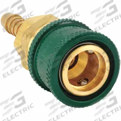 HANSEN Quick Coupler Body: Hose Barb, 1/4" (MPN GR606). Key specifications — attr1249942: GR606; attr1249951: Male; attr1249952: 1/4 in; attr1249954: Hose Barb; attr1249956: Sleeve; attr1249944: HANSEN; attr1249945: Green.