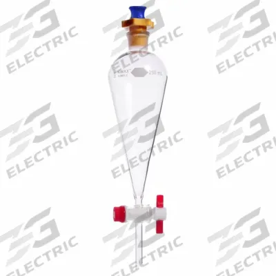 APPROVED VENDOR Funnel: Borosilicate Glass, 250 mL, 22 mm, 12 mm, 60 mm Stem Lg - Separatory Funnels
