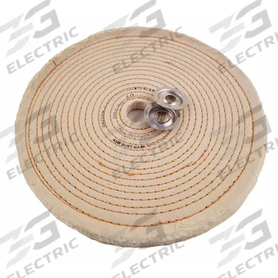 DICO: Cotton, Spiral Sewn, 8 in Dia - Intermediate Buffing & Polishing Wheels for Flat Surfaces