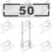TENNSCO Locker Number Plate: 2 3/8 in x 3/4 in, 25 Plates, 26 to 50, Aluminum, Powder Coated (MPN LNP-A-50). Key specifications — Manufacturer Part Number: LNP-A-50; Brand: TENNSCO; Finish: Powder Coated; Includes: Sample Values is correct; Material: Aluminum; Number Range: 26 to 50; Product Type: Number Plates; Color: White paper w/ clear plastic cover.