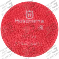 HUSQVARNA Polishing Pad: 200 Grit, Red, 6 Segments, Concrete, PG 540/PG 680 RC, Clockwise, Round (MPN P 1244). Key specifications — attr81237: Red; attr81244: Resin; attr122184: Polishing Pads; attr122180: Medium Concrete; attr81239: PG 540; attr81227: HUSQVARNA.