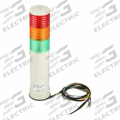 SCHNEIDER Tower Light Assembly: 3 Tier, Green/Orange/Red, No Sounder Tier, 312 mm Overall Ht - Three-Tier Tower Light Assemblies