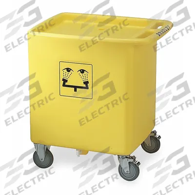BRADLEY Eyewash Station Waste Container: 56 gal Cap, Polyethylene, Yellow, On-Site - Accessories for Gravity-Fed Portable Eyewash Stations