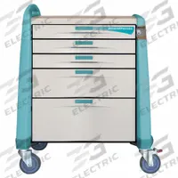 CAPSA HEALTHCARE Anesthesia Cart: Polymer, (1) Swivel with Brake/(3) Swivel, Green, 5 Drawers (MPN AM-AN-CMP-KEY-GR). Key specifications — Material: Polymer; Brand: CAPSA HEALTHCARE; Caster/Wheel Configuration: (3) Swivel; Cabinet Color: Green.