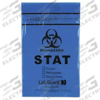 Specimen Transfer Bag: LDPE, Biohazard, 1.75 mil Thick, Blue, 9 in Overall Ht, Non-Sterile, 1,000 PK (MPN 4002). Key specifications — Brand: MEDEGEN MEDICAL PRODUCTS; Closure Type: Zipper; Product Type: Dual Pouch Specimen Bag; Manufacturer Part Number: 4002; Color: Blue; Display Sell UOM: PK; Legend: Biohazard.